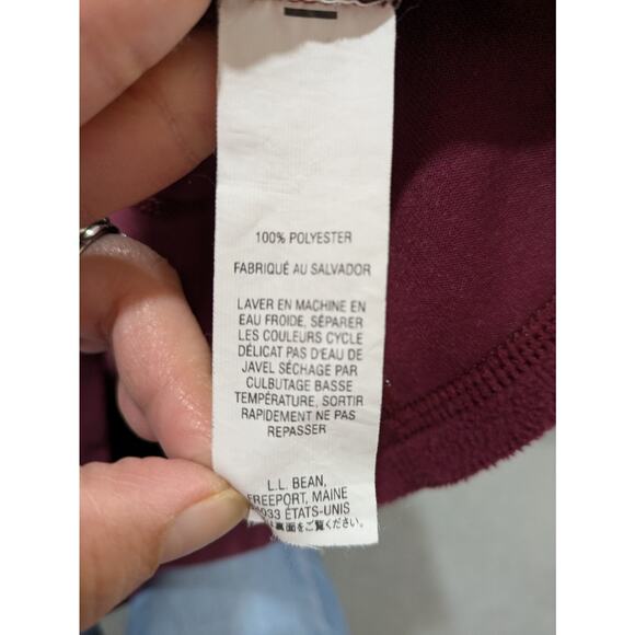 L.L Bean Jacket Men's S Maroon Red 1/4 Zip Red‎ Pocket Fleece Pullover Jacket - Picture 4 of 7